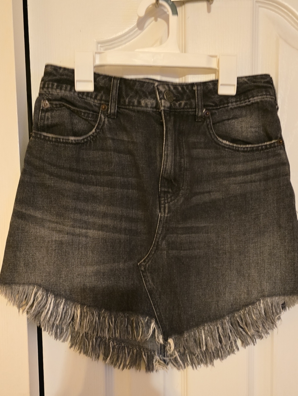 Free People We The Free Bailey Denim Mini Skirt Black 26